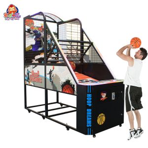 Coin-operated LED Basketball Arcade Machine with lights for arcade use.