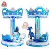 Ice World-themed children's 3-seater carousel ride with a frosty winter design.