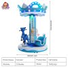 Ice World-themed children's 3-seater carousel ride with a frosty winter design.