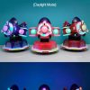 Colorful kiddie ride in the shape of airplanes that rotate and move, perfect for children's entertainment.