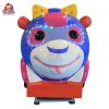 Kiddie ride featuring a cheerful bunny theme with bright colors, lights, and sound effects, designed for young children.