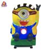 Minion-themed kiddie ride with bright colors, lights, and sounds, designed for young children’s entertainment.