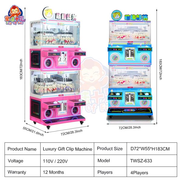 Made In China Coin Operated Arcade Clip Claw Vending Machine Clip Doll Mini Game Machine Factory - Image 3