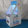 White cute arcade coin pusher machine with LED lights and coin slots
