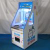 White cute arcade coin pusher machine with LED lights and coin slots