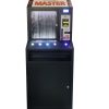 Reliable and secure black pull tab machine with adjustable columns and bill acceptor—ideal for distributing promotional tickets or game tokens automatically.