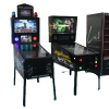 Modern digital pinball machine with customizable design for entertainment venues