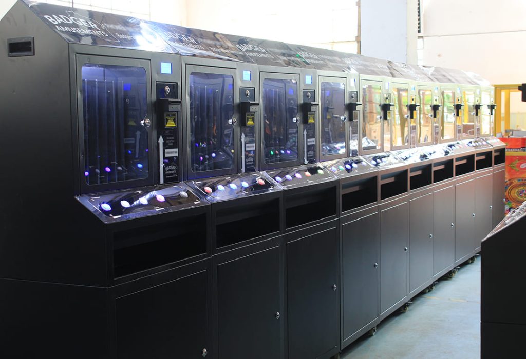 Reliable and secure black pull tab machine with adjustable columns and bill acceptor—ideal for distributing promotional tickets or game tokens automatically.