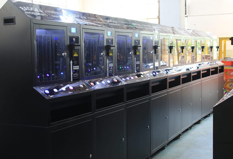 Reliable and secure black pull tab machine with adjustable columns and bill acceptor—ideal for distributing promotional tickets or game tokens automatically.