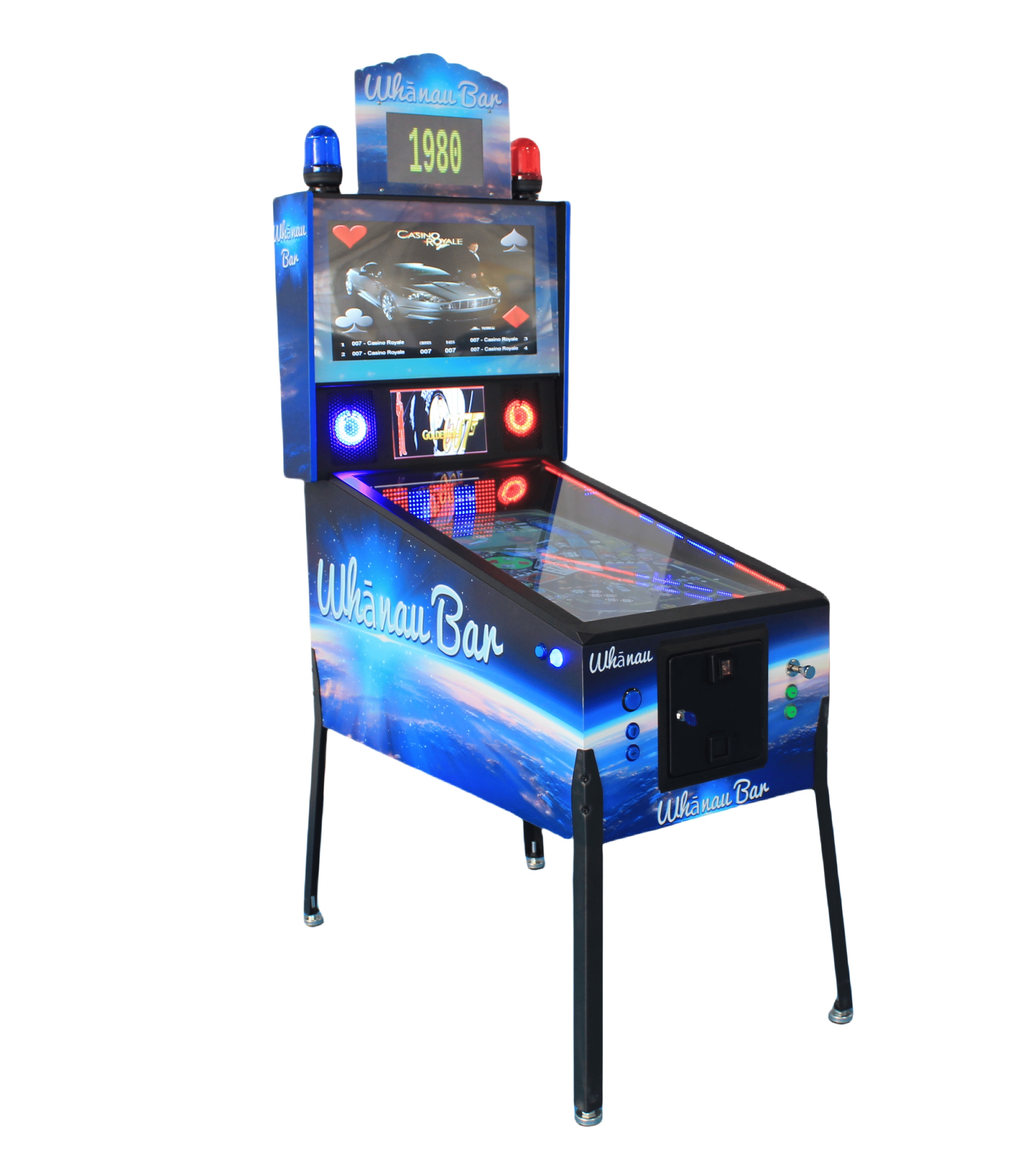 42-inch Virtual Pinball Machine with 66 classic games, offering realistic gameplay, LED display, and premium arcade design.