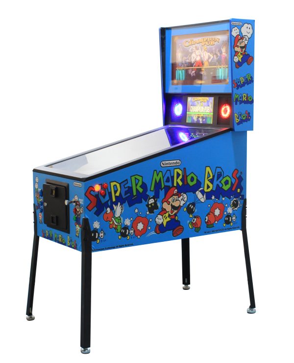 Custom pinball machine with ultra-high-definition LED screens and dynamic RGB lighting, designed for arcade and entertainment venues.