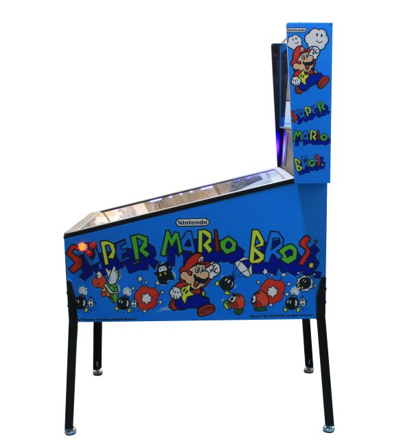 Custom pinball machine with ultra-high-definition LED screens and dynamic RGB lighting, designed for arcade and entertainment venues.