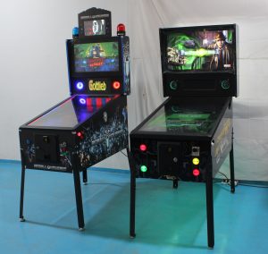Modern digital pinball machine with customizable design for entertainment venues
