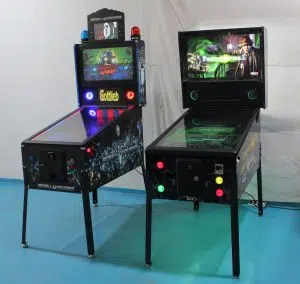 Modern digital pinball machine with customizable design for entertainment venues