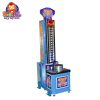 Coin-operated hammer hitting game machine with sturdy frame and digital score display, perfect for arcades and game zones