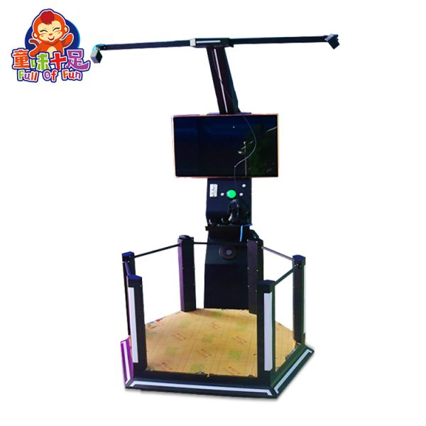 9D VR sports simulator with HTC headset, featuring skiing, boxing, and 32 interactive games — ideal for arcades and entertainment centers.