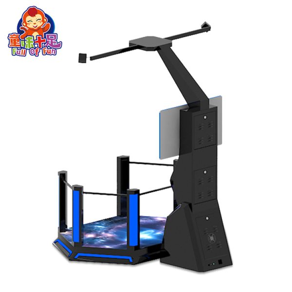 9D VR sports simulator with HTC headset, featuring skiing, boxing, and 32 interactive games — ideal for arcades and entertainment centers.