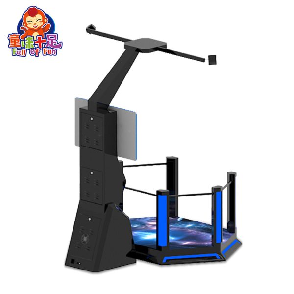 9D VR sports simulator with HTC headset, featuring skiing, boxing, and 32 interactive games — ideal for arcades and entertainment centers.