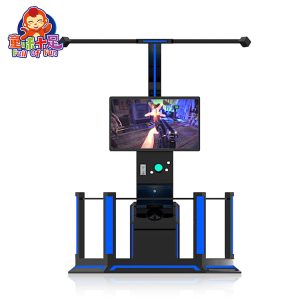 9D VR sports simulator with HTC headset, featuring skiing, boxing, and 32 interactive games — ideal for arcades and entertainment centers.