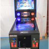 Custom pinball machine with ultra-high-definition LED screens and dynamic RGB lighting, designed for arcade and entertainment venues.