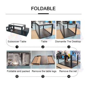 Subsoccer table with customizable appearance for schools, clubs, and office lounges.