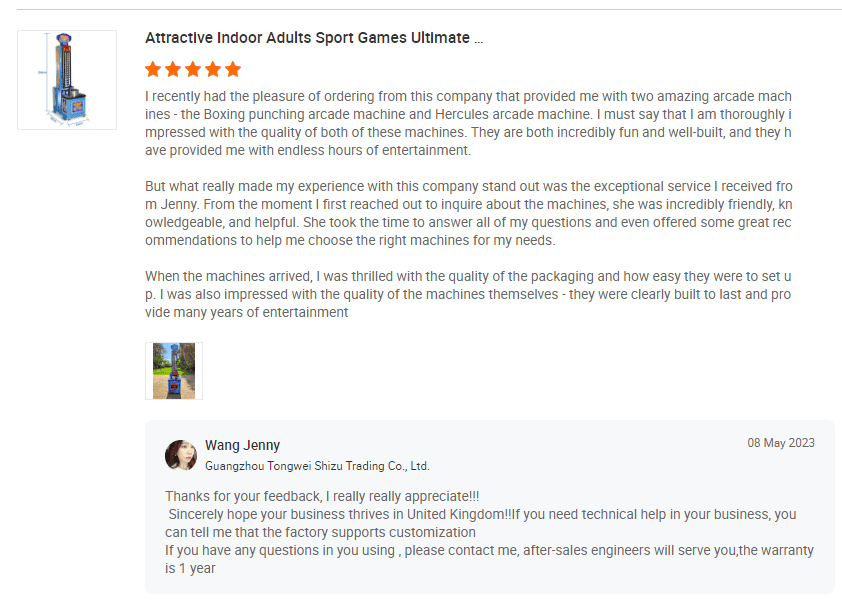 Boxing Arcade Machines Clients Reviews