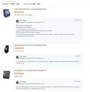 Coin Pusher Machine Clients Reviews