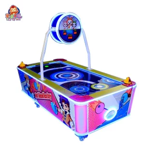 Cartoon-Style Coin Operated Air Hockey Table with LED Lights