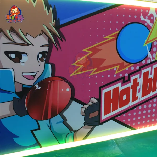 Cartoon-Style Coin Operated Air Hockey Table with LED Lights