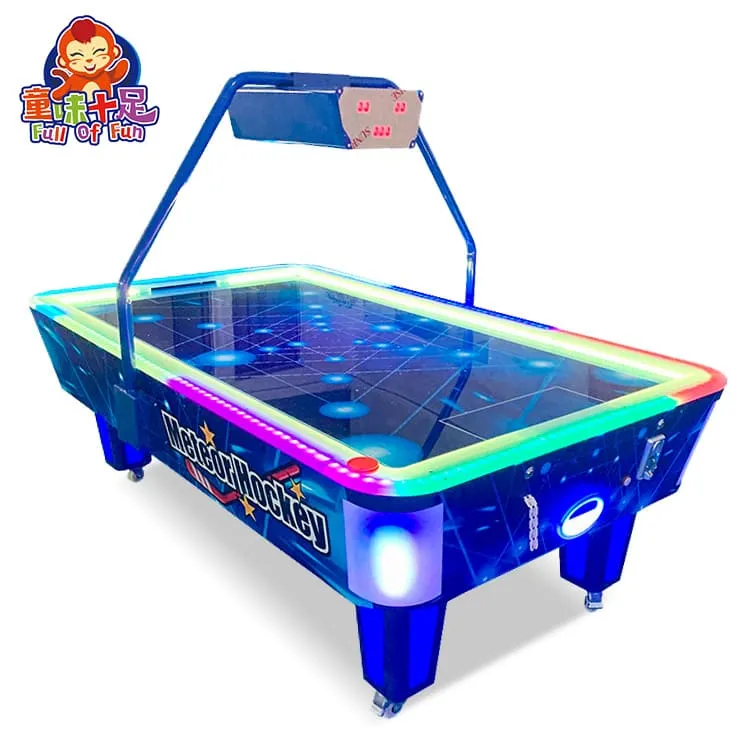 Coin Operated Meteor Air Hockey Table With LED Lights