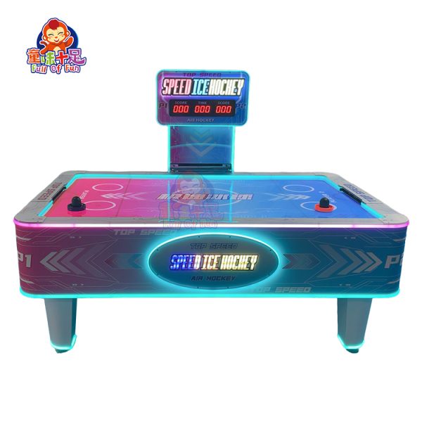 Stylish Pink Coin-Operated Multi-Puck Air Hockey Table with LED Lights