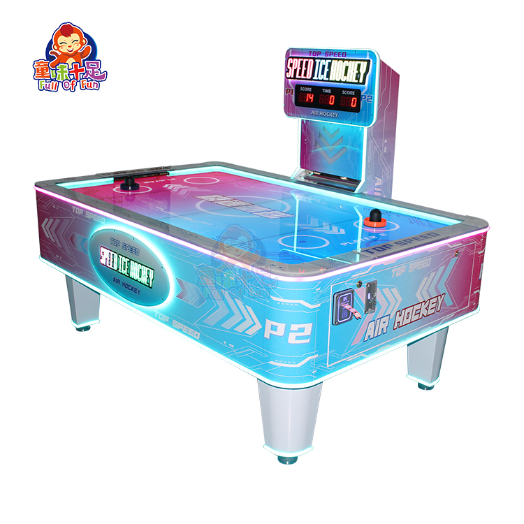 Stylish Pink Coin-Operated Multi-Puck Air Hockey Table with LED Lights