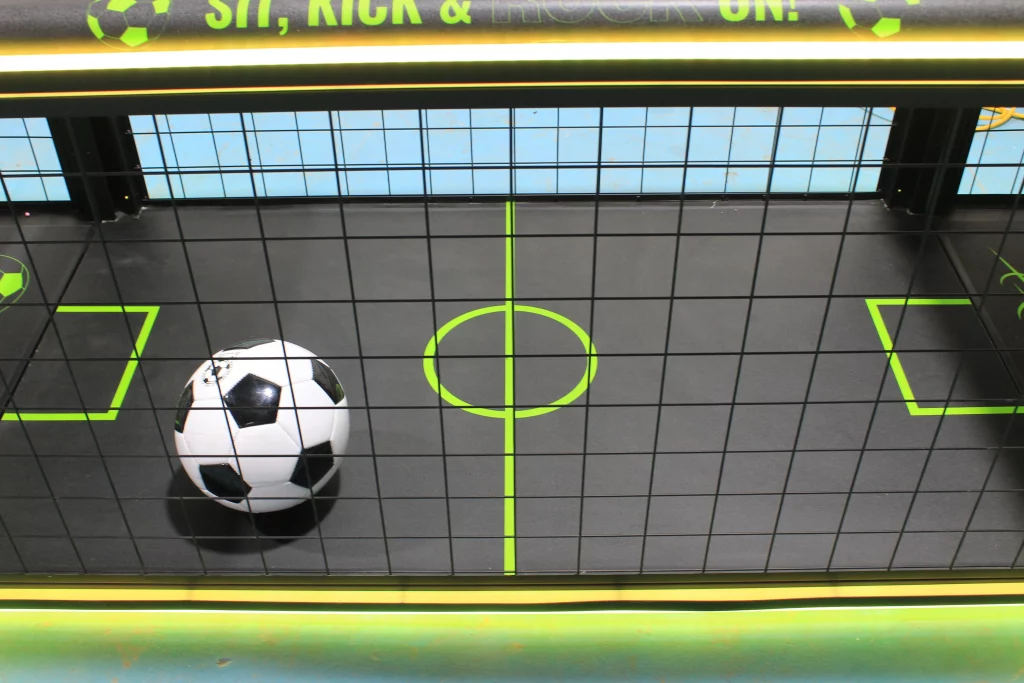 Top view of a stationary Subsoccer table