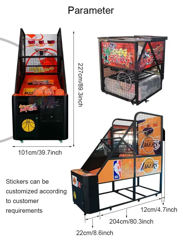 Red-Style Basketball Arcade Machine