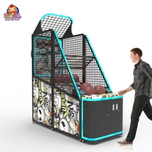 Cartoon Basketball Arcade Game Machine Equipped with Blue LED Light Strips