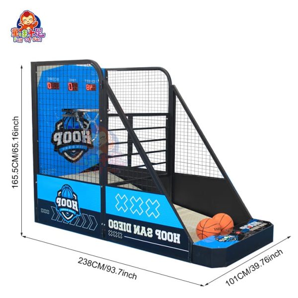 Blue Basketball Machine Arcade Without Base
