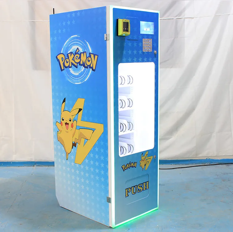 Compact custom vending machine for multiple products, easy operation, ideal for malls, offices, hotels, and more
