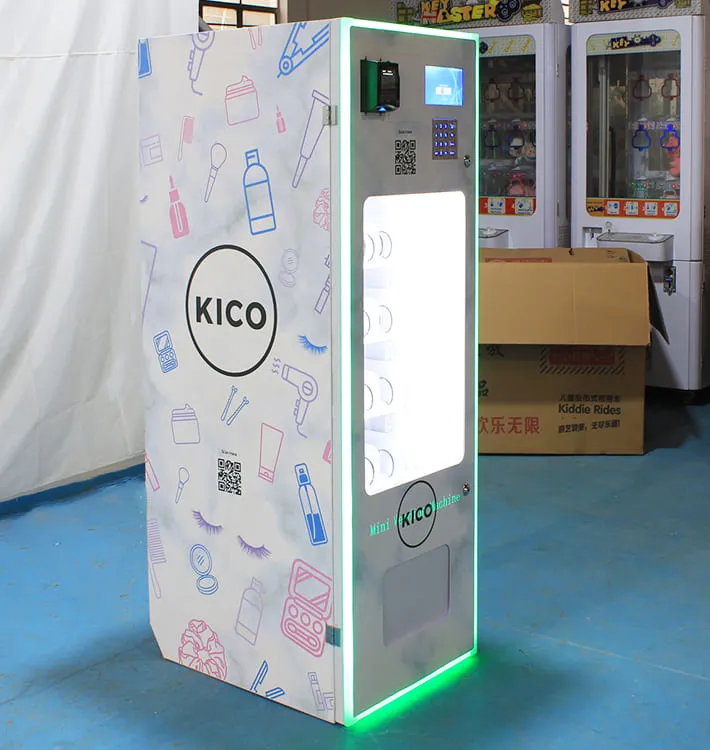 Compact custom vending machine for multiple products, easy operation, ideal for malls, offices, hotels, and more