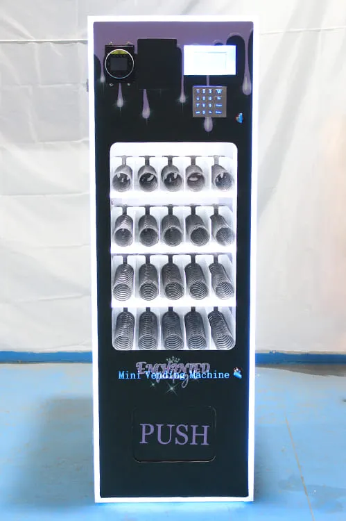 Compact custom vending machine for multiple products, easy operation, ideal for malls, offices, hotels, and more