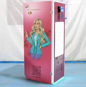 Compact custom vending machine for multiple products, easy operation, ideal for malls, offices, hotels, and more