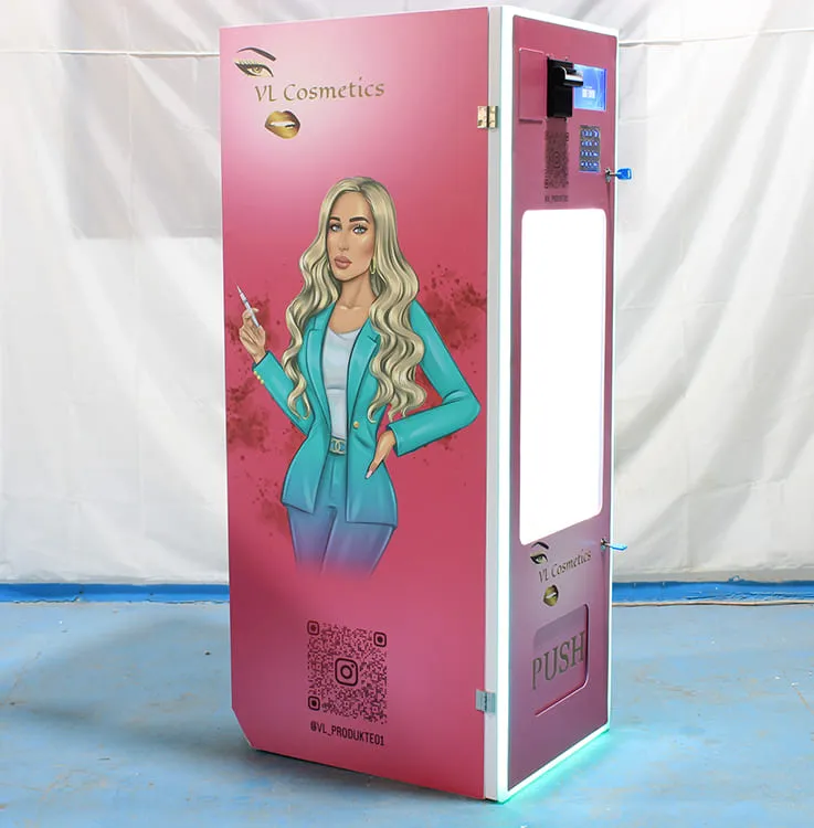 Compact custom vending machine for multiple products, easy operation, ideal for malls, offices, hotels, and more