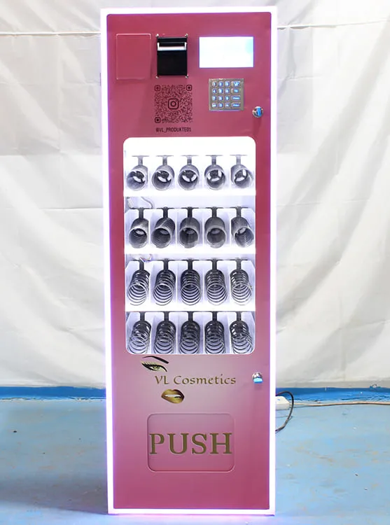 Compact custom vending machine for multiple products, easy operation, ideal for malls, offices, hotels, and more