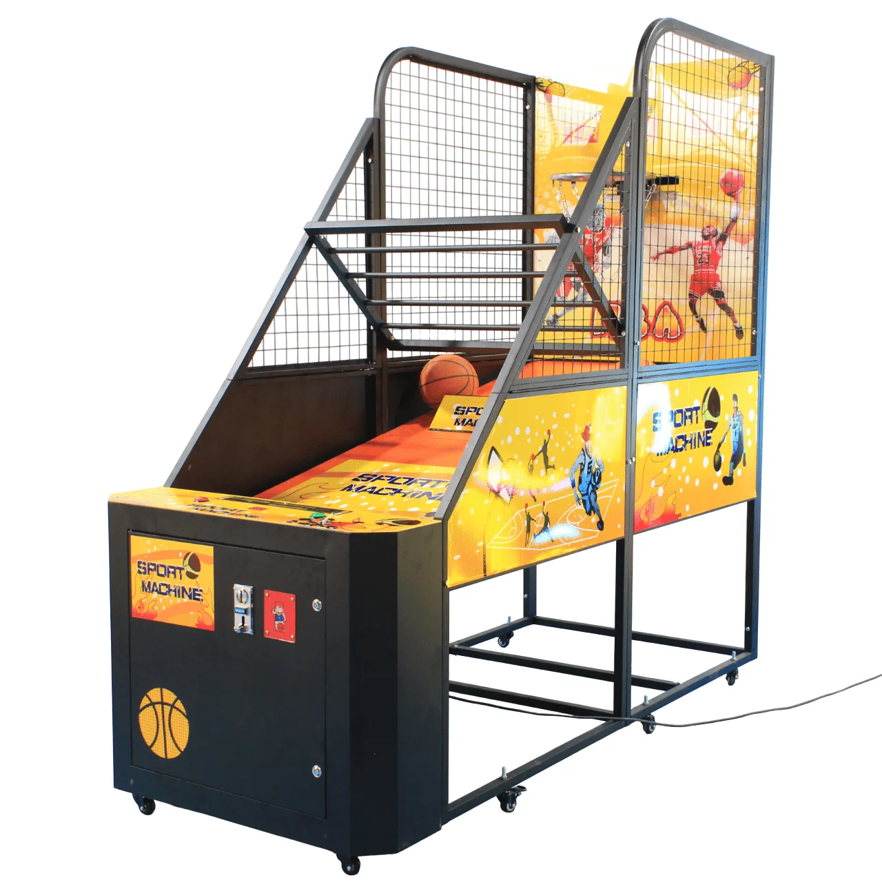 Bring Fun & Excitement to Your Venue with the Custom Yellow Basketball Arcade Machine!