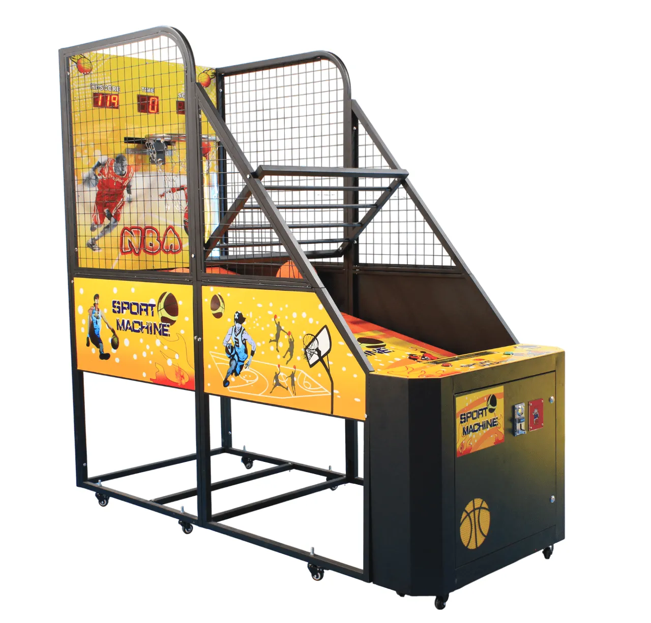 Bring Fun & Excitement to Your Venue with the Custom Yellow Basketball Arcade Machine!