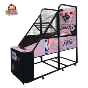 Dê um toque de diversão e estilo ao seu espaço com a máquina de basquete arcade rosa personalizada da NBN!