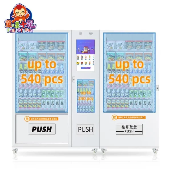 Large capacity drink and soda vending machine for snacks and beverages from China factory