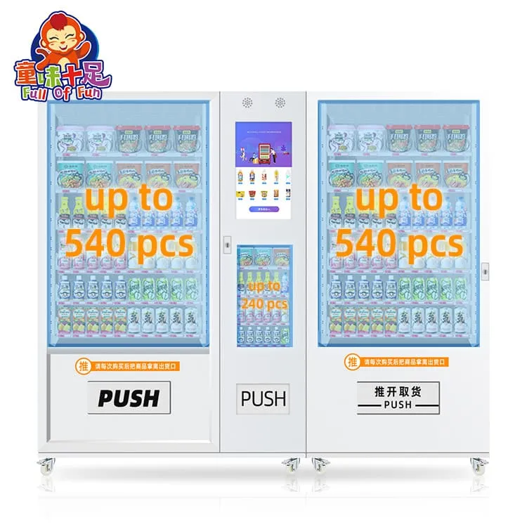 Large capacity drink and soda vending machine for snacks and beverages from China factory