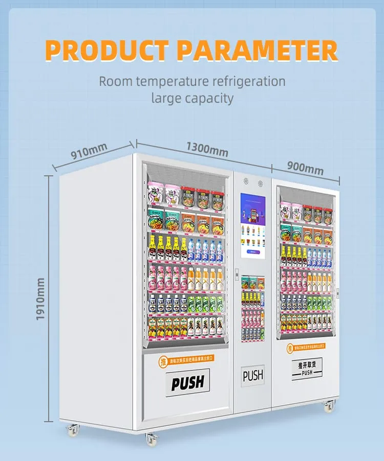 Large capacity drink and soda vending machine for snacks and beverages from China factory