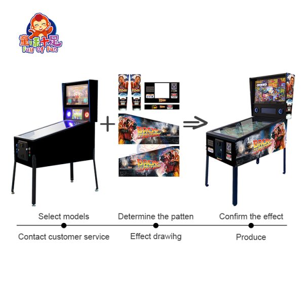 Virtueller Flipperautomat (32–49 cm) mit LED und Vibration, Heim- und Arcade-Münzmodus, 66–1700 Spiele