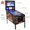 Virtueller Flipperautomat (32–49 cm) mit LED und Vibration, Heim- und Arcade-Münzmodus, 66–1700 Spiele